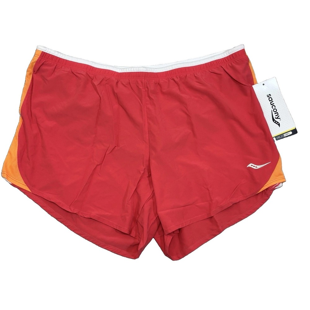 Saucony Run Lux 3 Women's Running Shorts Pink Size XL NWT 4.5 Inseam Run Dry